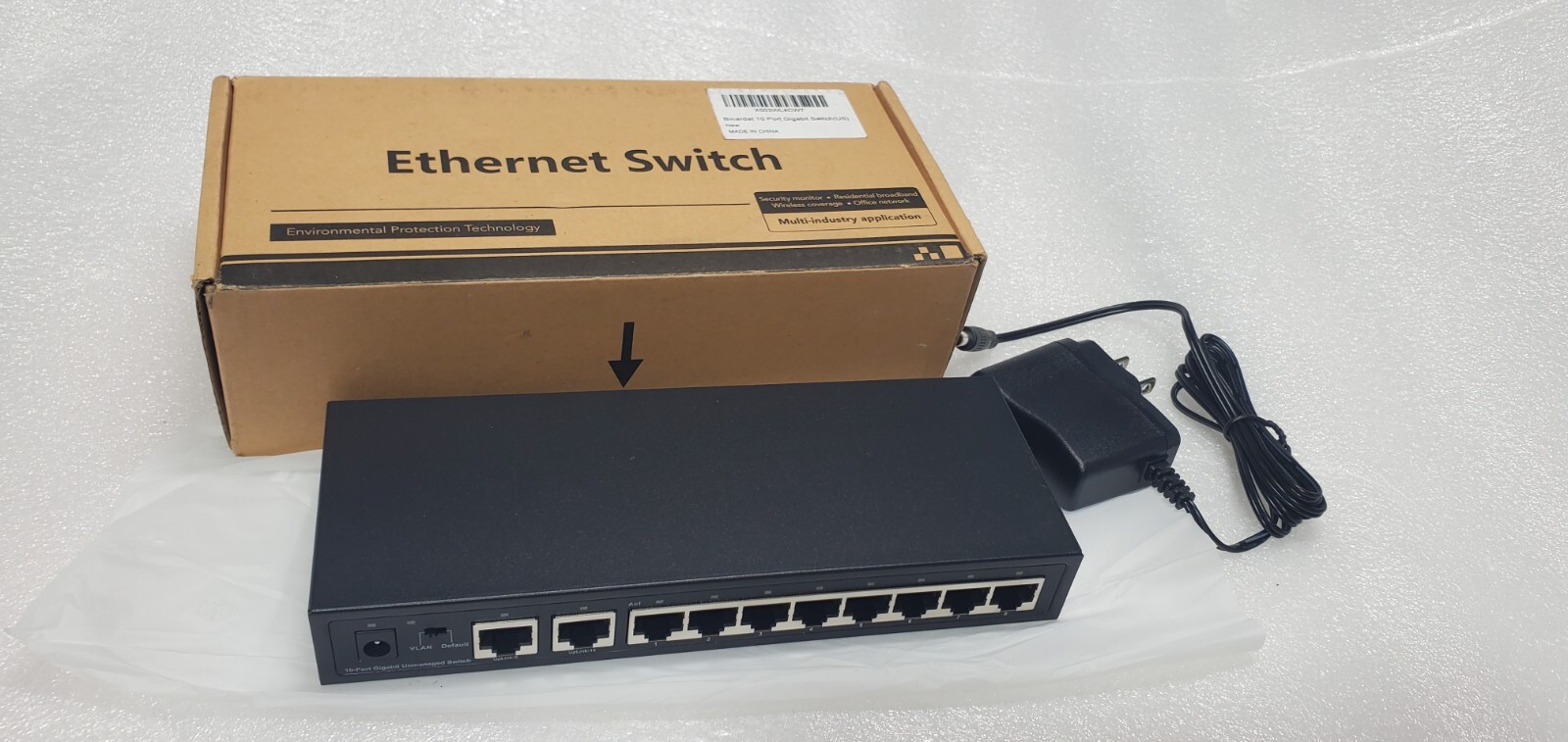 G10-082G Binardat 10 Port Gigabit Ethernet Switch 2x Gigabit UpLink RJ-45 Ports