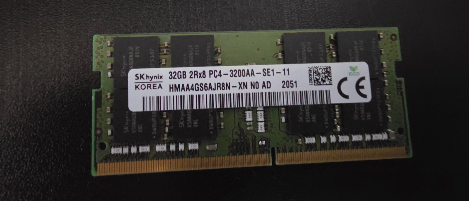 64GB Kit 2x32GB SK Hynix DDR4-3200 PC4-25600 SODIMM HMAA4GS6AJR8N-XN Korea