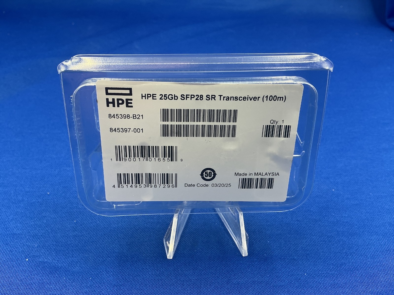 New 845398-B21 HPE 25GB SFP28 SR 100M TRANSCEIVER  845397-001