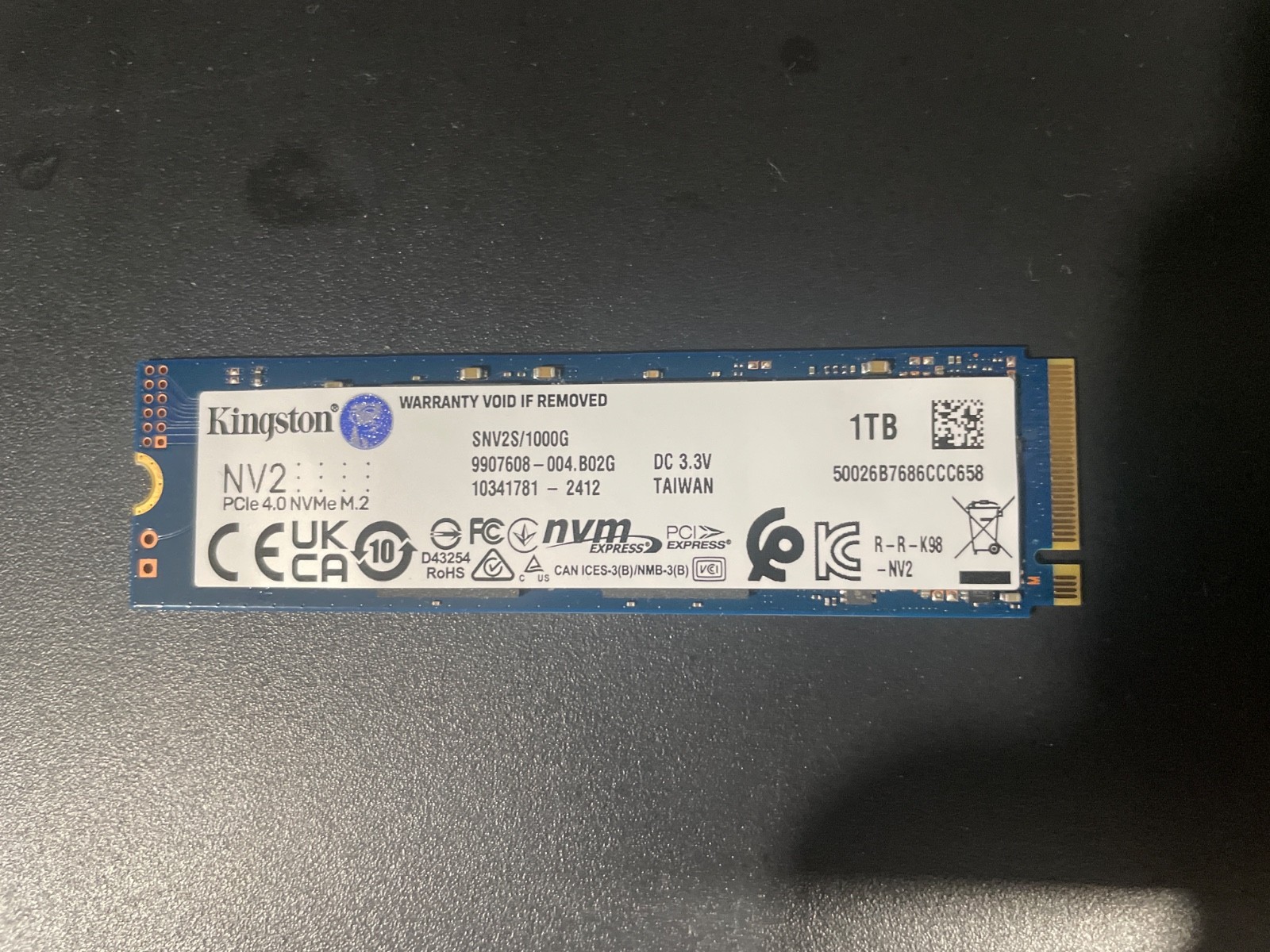 Kingston NV2 1TB M.2 NVMe Internal SSD (SNV2S/1000G)