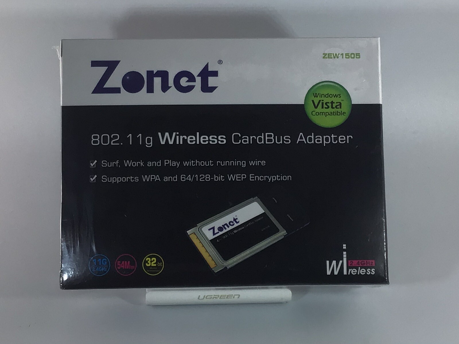 Zonet ZEW1505 Wireless CardBus Adapter 802.11g 54Mbps 2.4GHz New