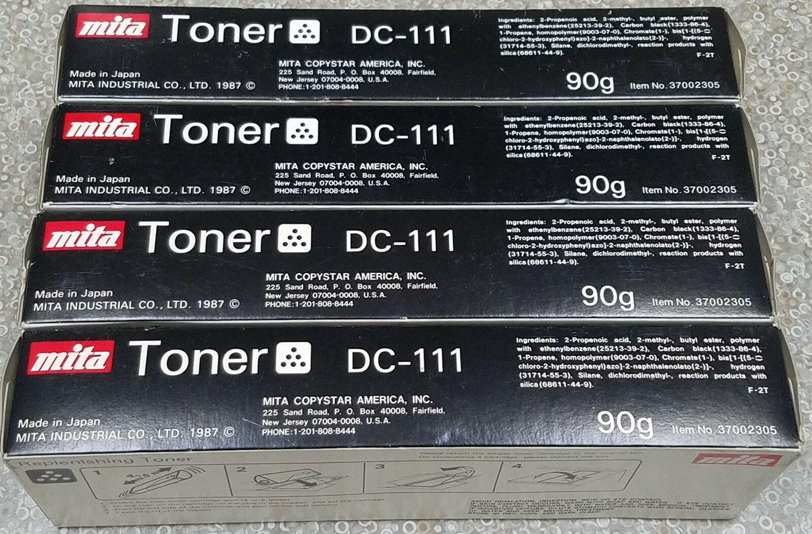 Lot of (4x) New Sealed Genuine Mita DC-111 DC111 Black Toner Cartridge 37002305