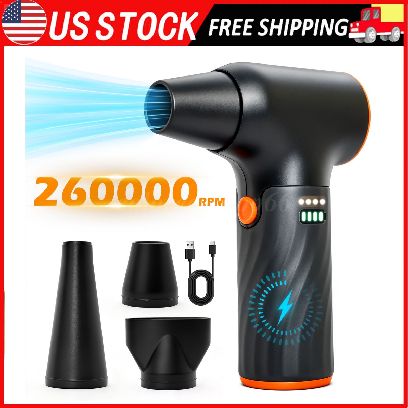 Electric Air Duster Cordless Mini Jet snow Blower Portable Turbo Fan 260000RPM