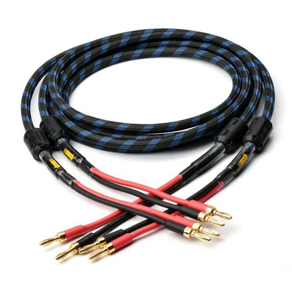 Pair OFC Pure Copper Wire Hi-end Audio Speaker Cable with Banana/Spade Connector
