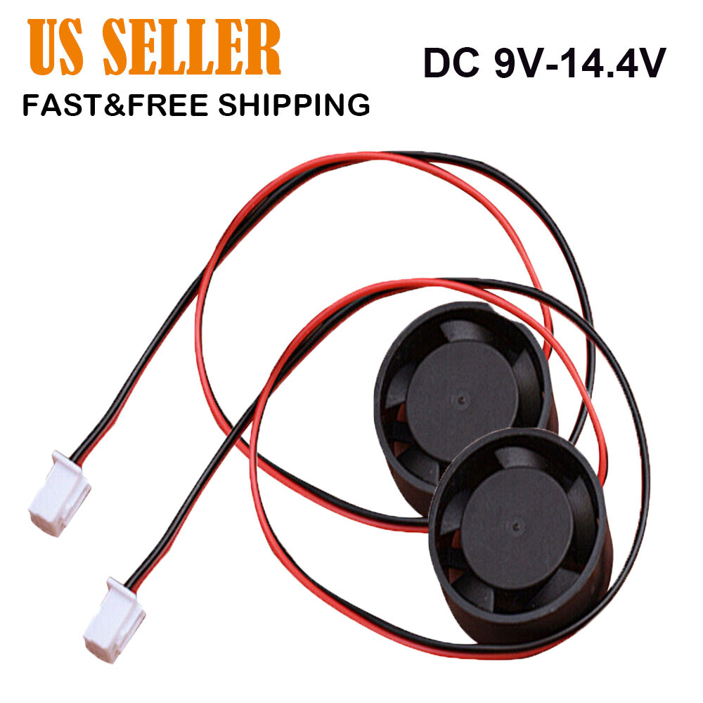 2pcs DC 12V Mini 2510 Brushless Cooling Fan 800RPM Quiet Large Air Volume Fan US