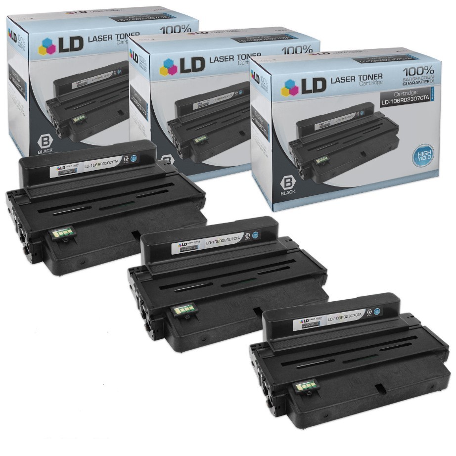 LD Compatible Xerox 106R02307 Set of 3 HY Black for Phaser 3320 Printer