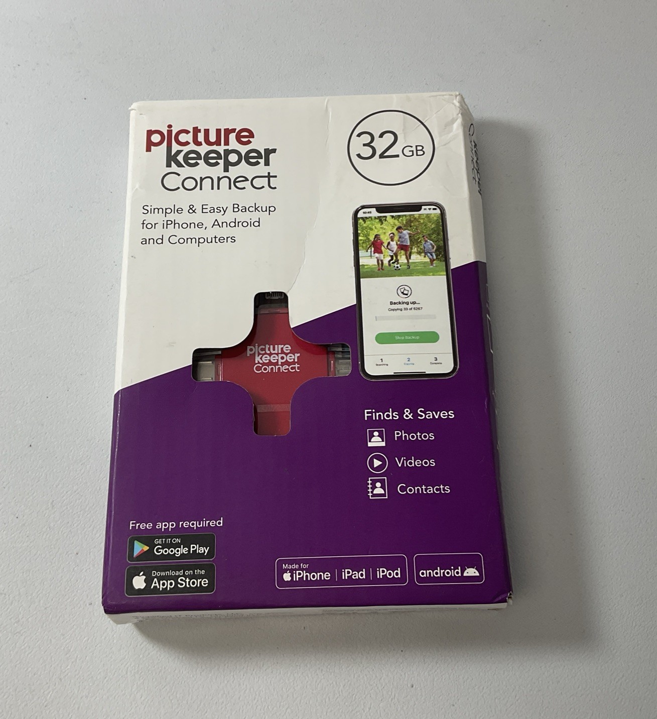 Picture Keeper Connect 32GB Simple and Easy Backup for iPhone, Android, and PC