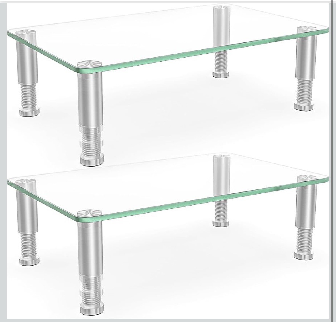 Hemudu 2 Pack Computer Monitor Riser with Height Adjustable Desktop stand-clear
