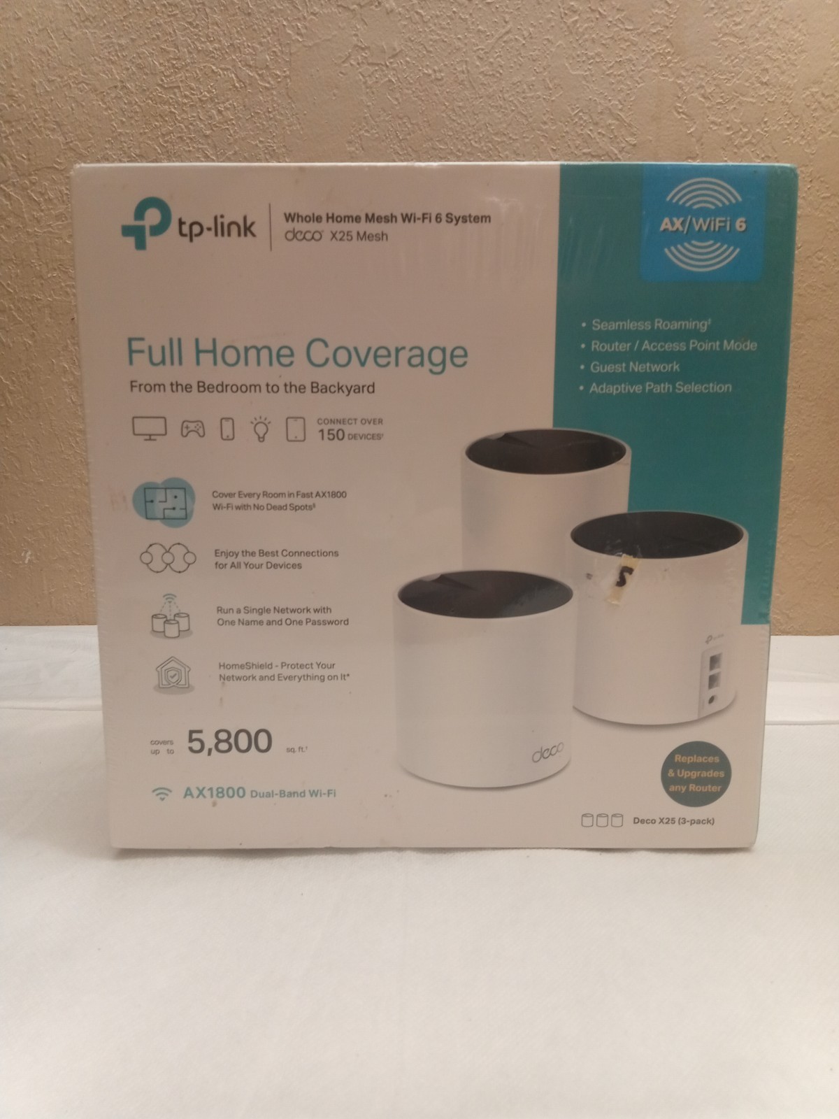TP-LINK Deco X25 AX1800 Wi-Fi 6 Mesh Router System 3-Pack Dual-Band White