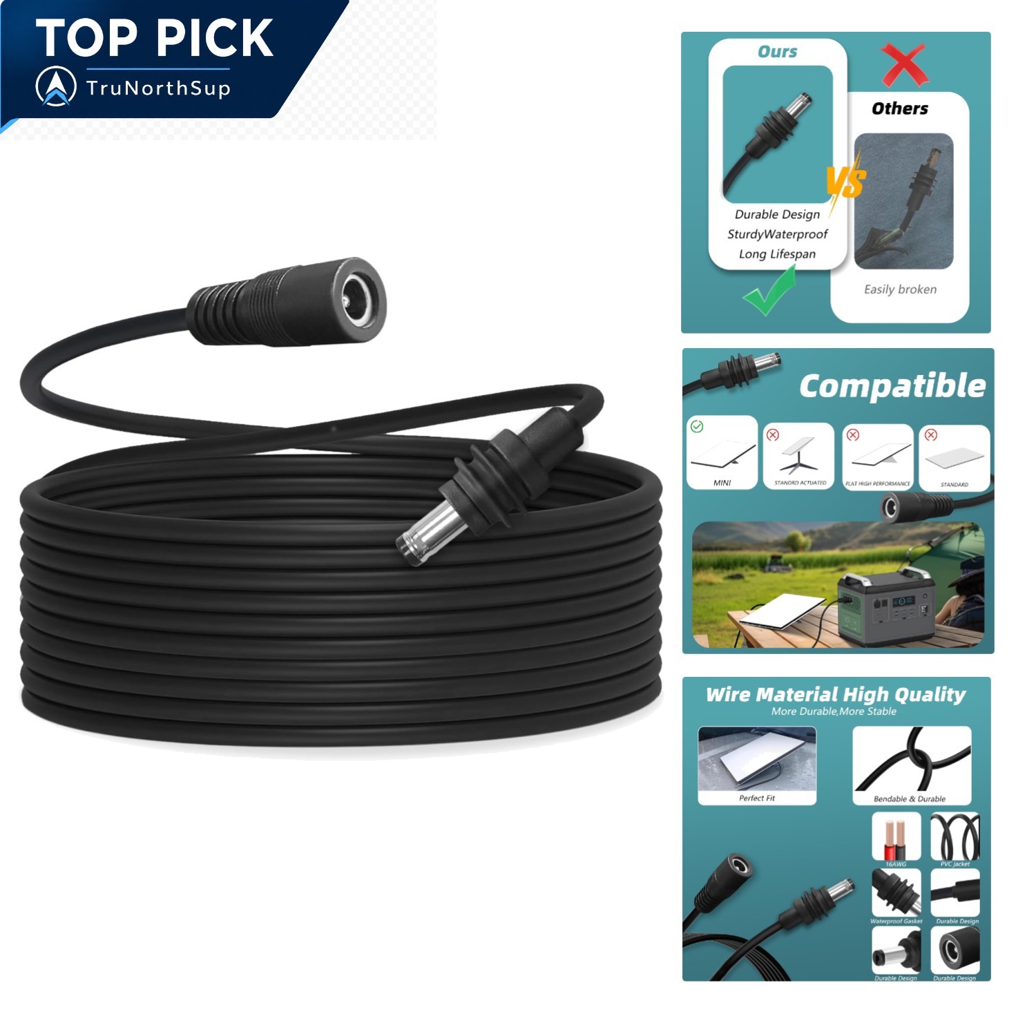 DC5521 Power Extension Cable for Starlink Mini 10ft 25ft 50ft Waterproof 5.5m...