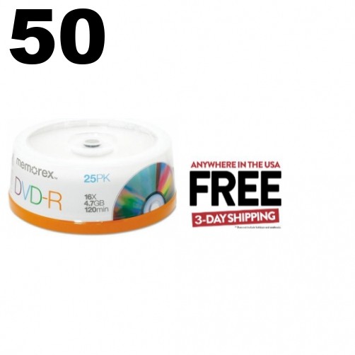 50 Memorex 16X DVD-R 4.7GB (Logo Top) **1-3 DAYS