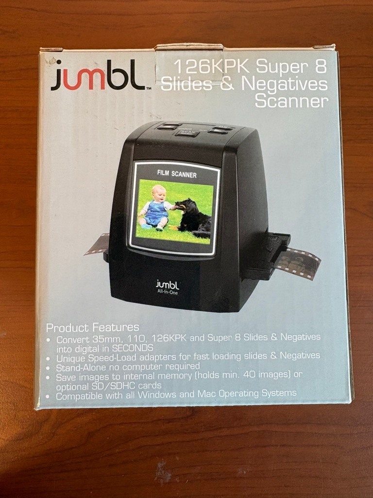 Jumbl 126KPK super 8 Slides and Negatives scanner -NEW