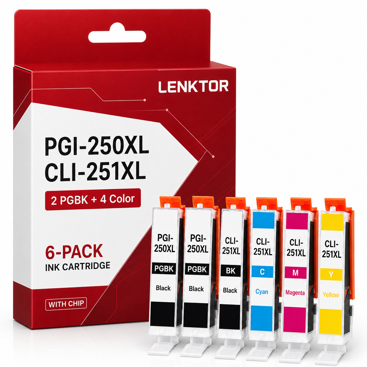 PGI-250XL CLI-251XL 6PK High Yield Ink for PIXMA MG5420 MG5620 MG6420 MG6620