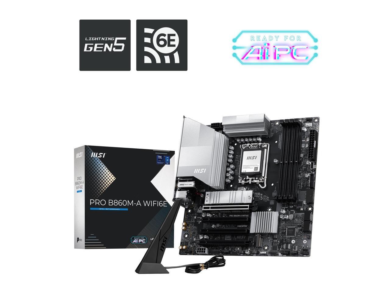 MSI PROB860MAWIFI6 PRO B860M-A WIFI6E mATX Motherboard