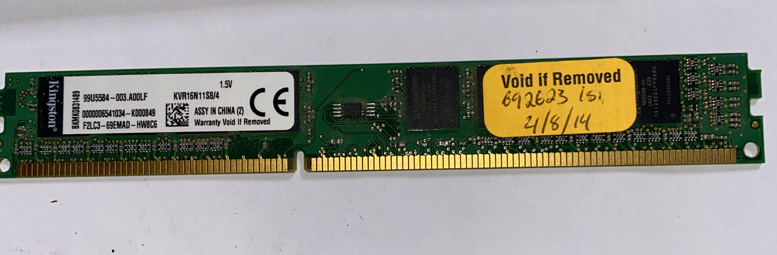 Kingston ValueRAM KVR16N11S8/4 4GB DDR3‑1600 PC3‑12800 240‑Pin Non‑ECC DIMM
