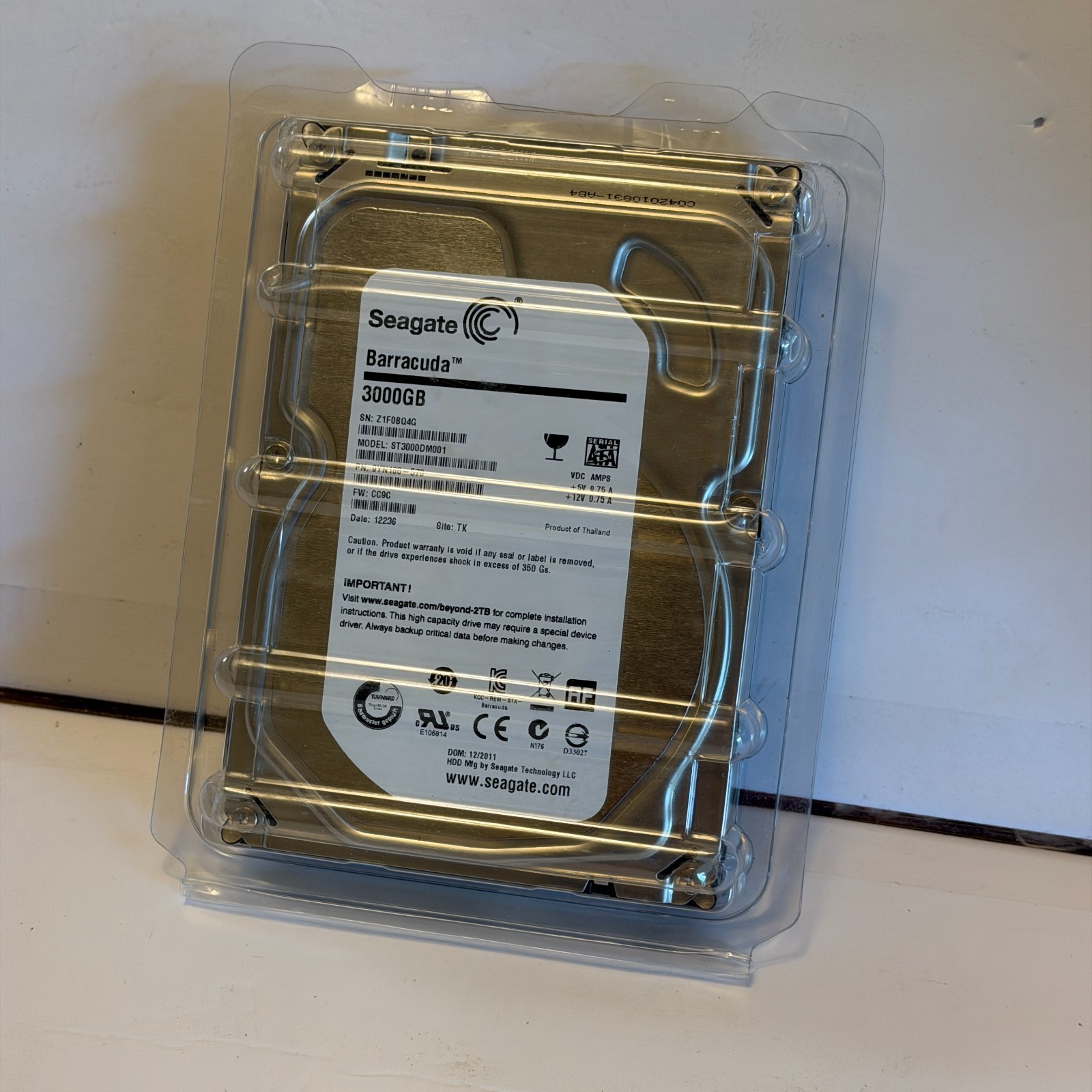Seagate BarraCuda ST3000DM001 3TB Internal SATA 6Gb 3.5" Hard Drive 7200RPM 64MB