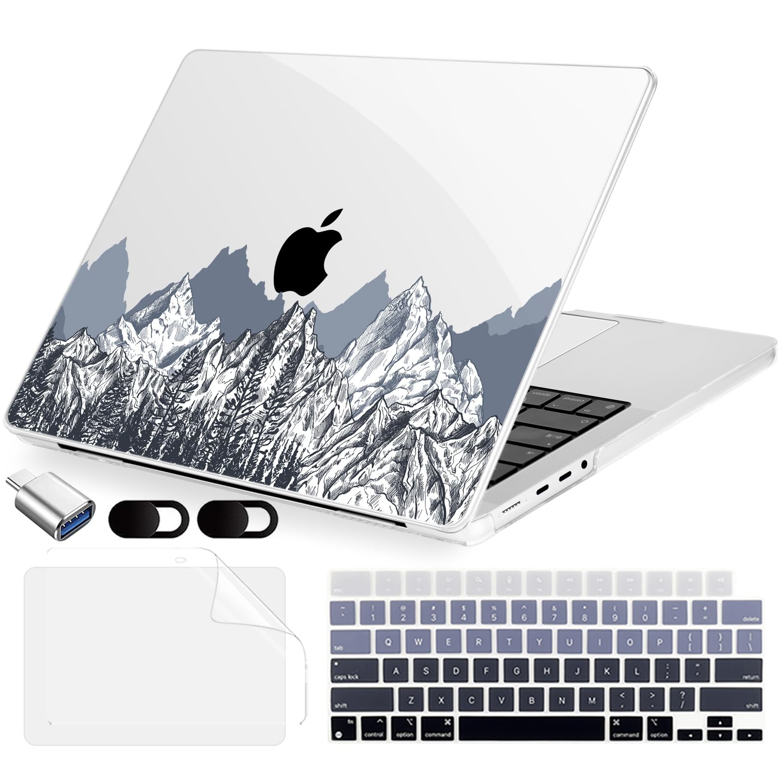 with MacBook 14 inch Case for M5 M3 M2 M1 /Max Chip (2026-2021), Hard Shell C...