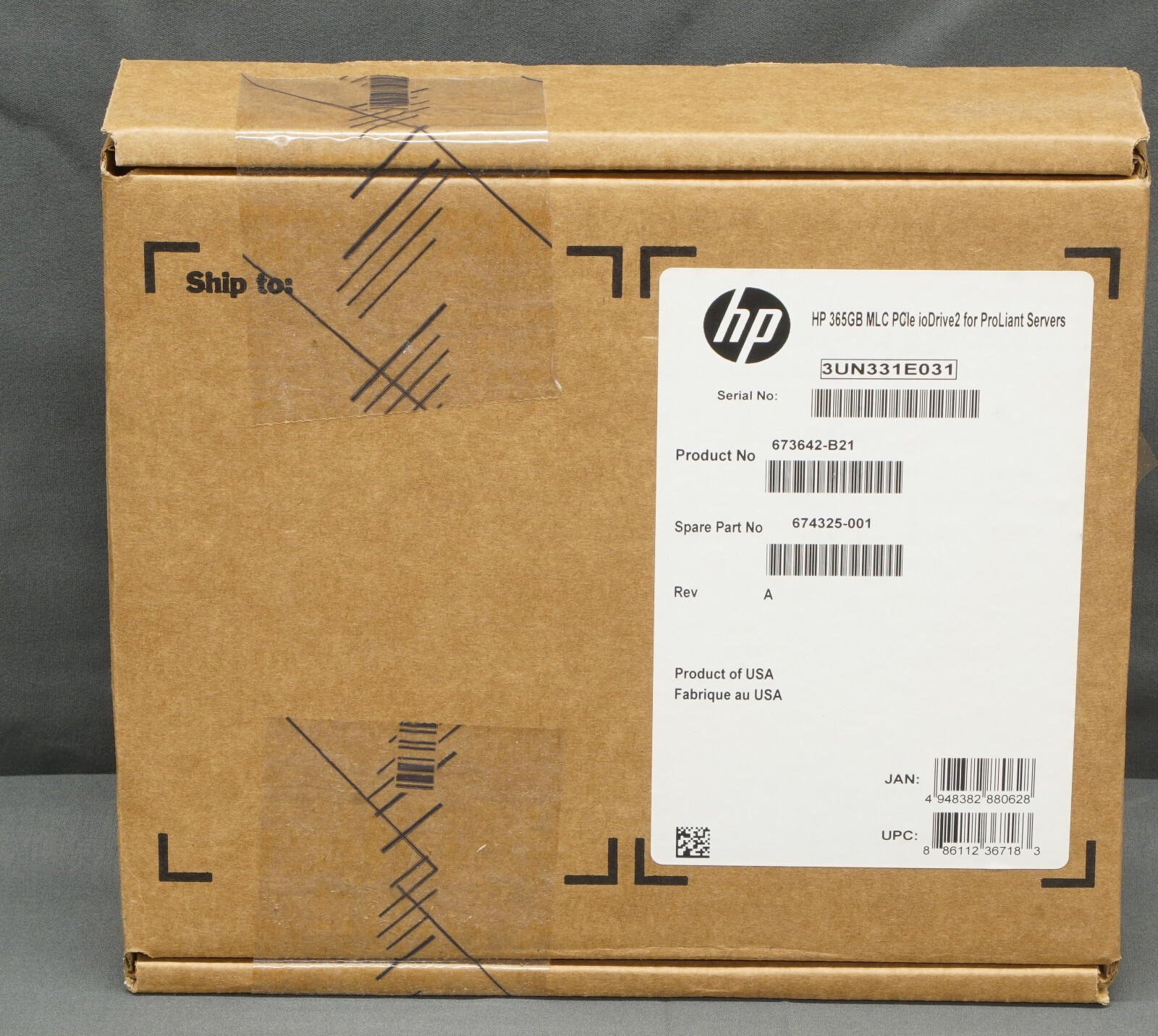 HP 673642-B21 365GB MLC ioDrive2 (R25A)