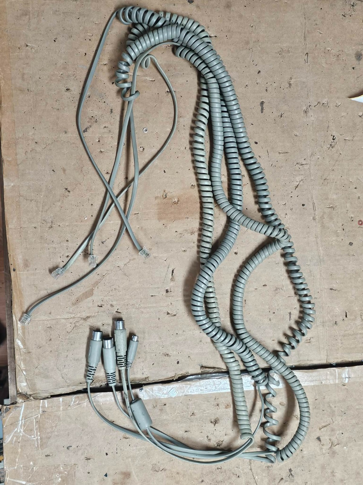 Rare Retro Lot 4x Vintage Wang Computer Keyboard Cables PS/2 & 5-Pin DIN