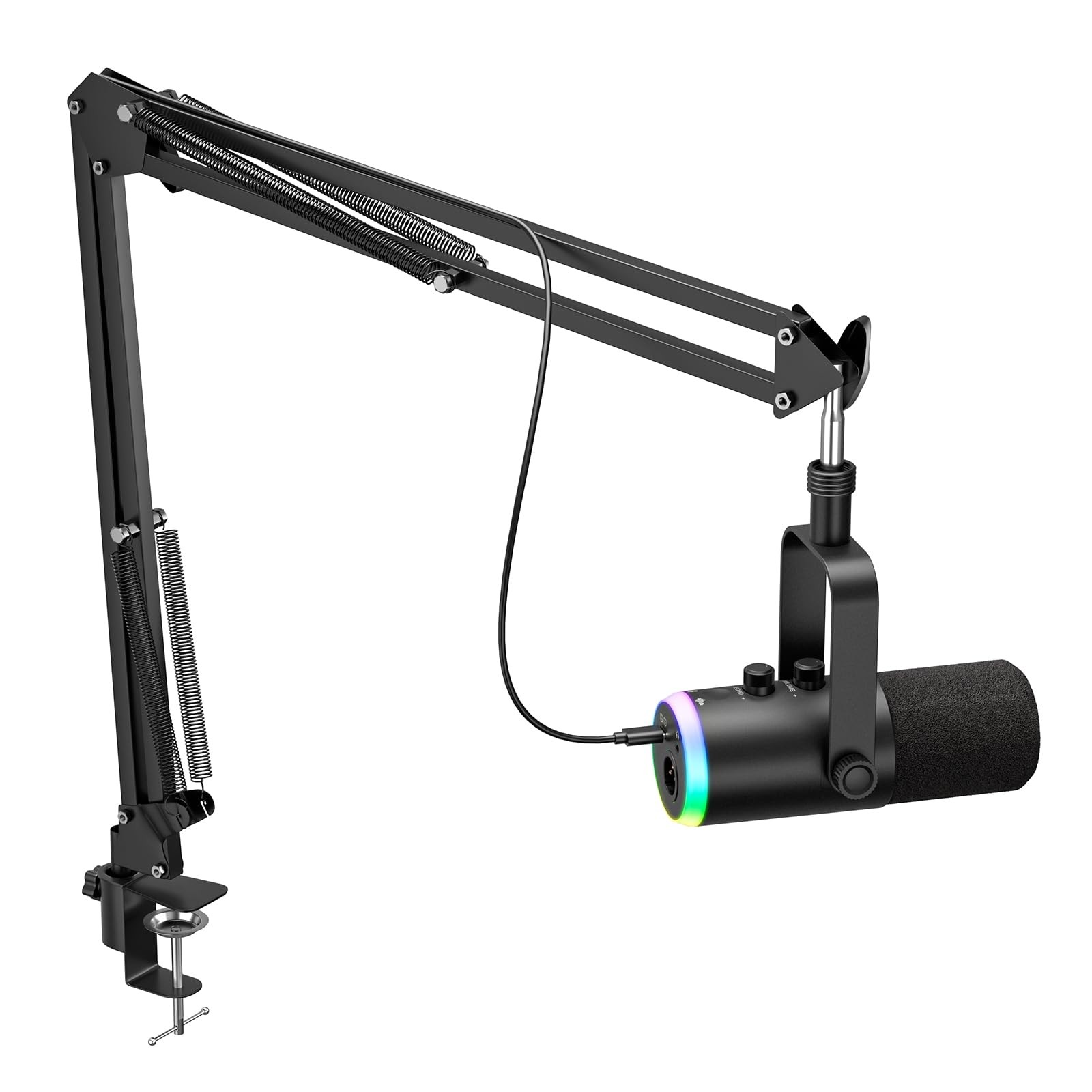 Dynamic Gaming Microphone | USB/XLR Dual Mode | RGB Boom Arm Mic Kit with...