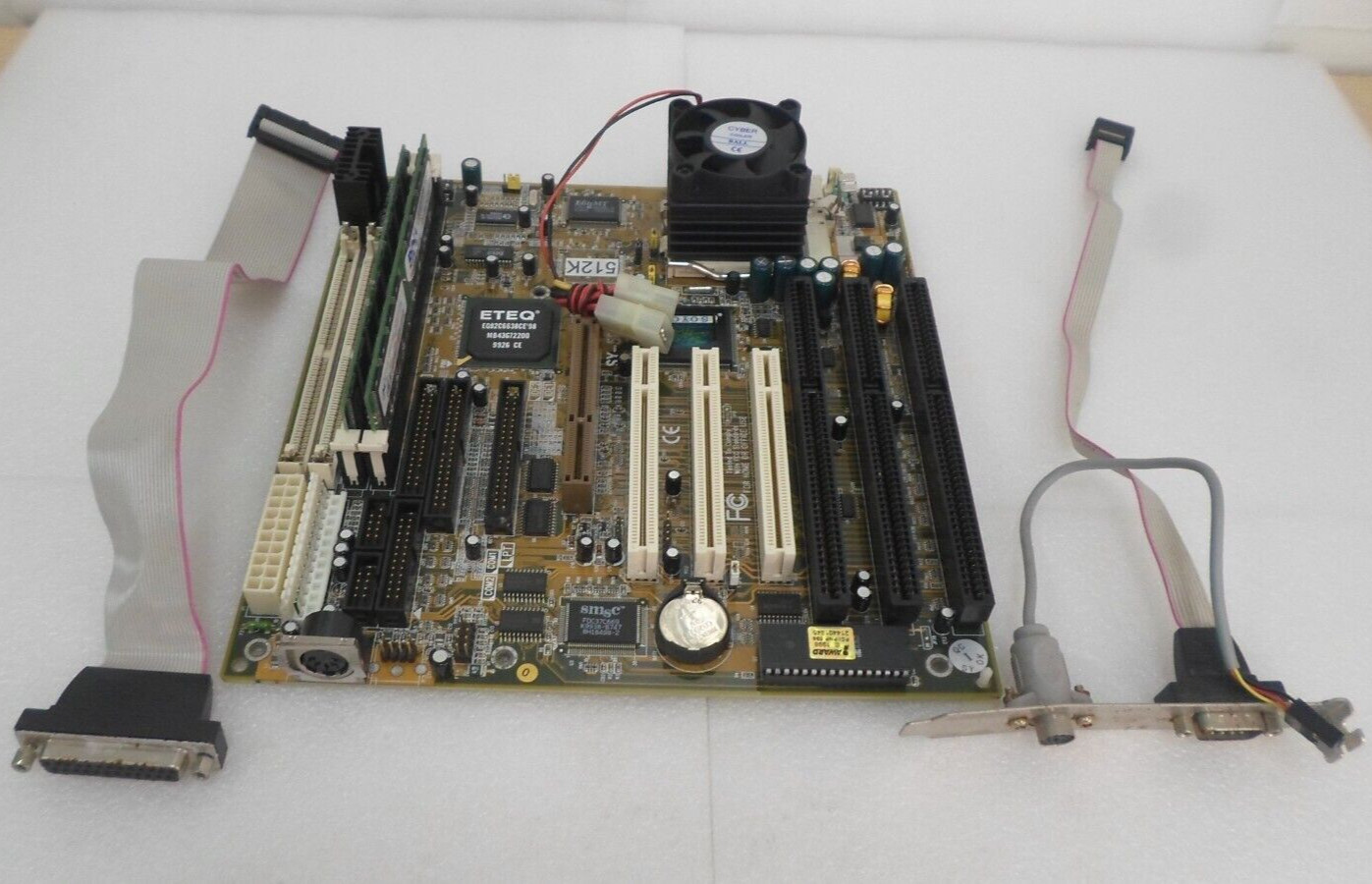 SOYO SY-5EHM V1.2 MB W/ INTEL PENTIUM MMX SL27S CPU, HEATSINK & 320MB MEMORY