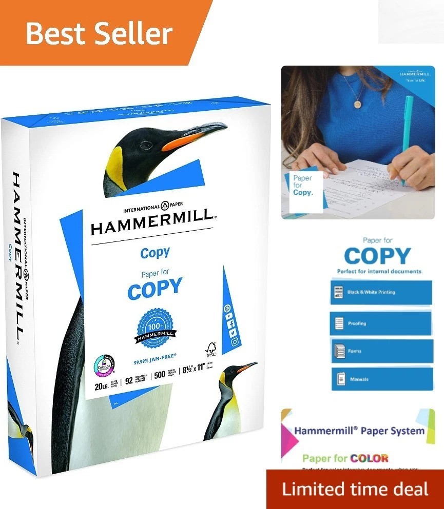High-Quality 20 lb Printer Paper, 8.5x11, 500 Sheets - ColorLok, Acid-Free