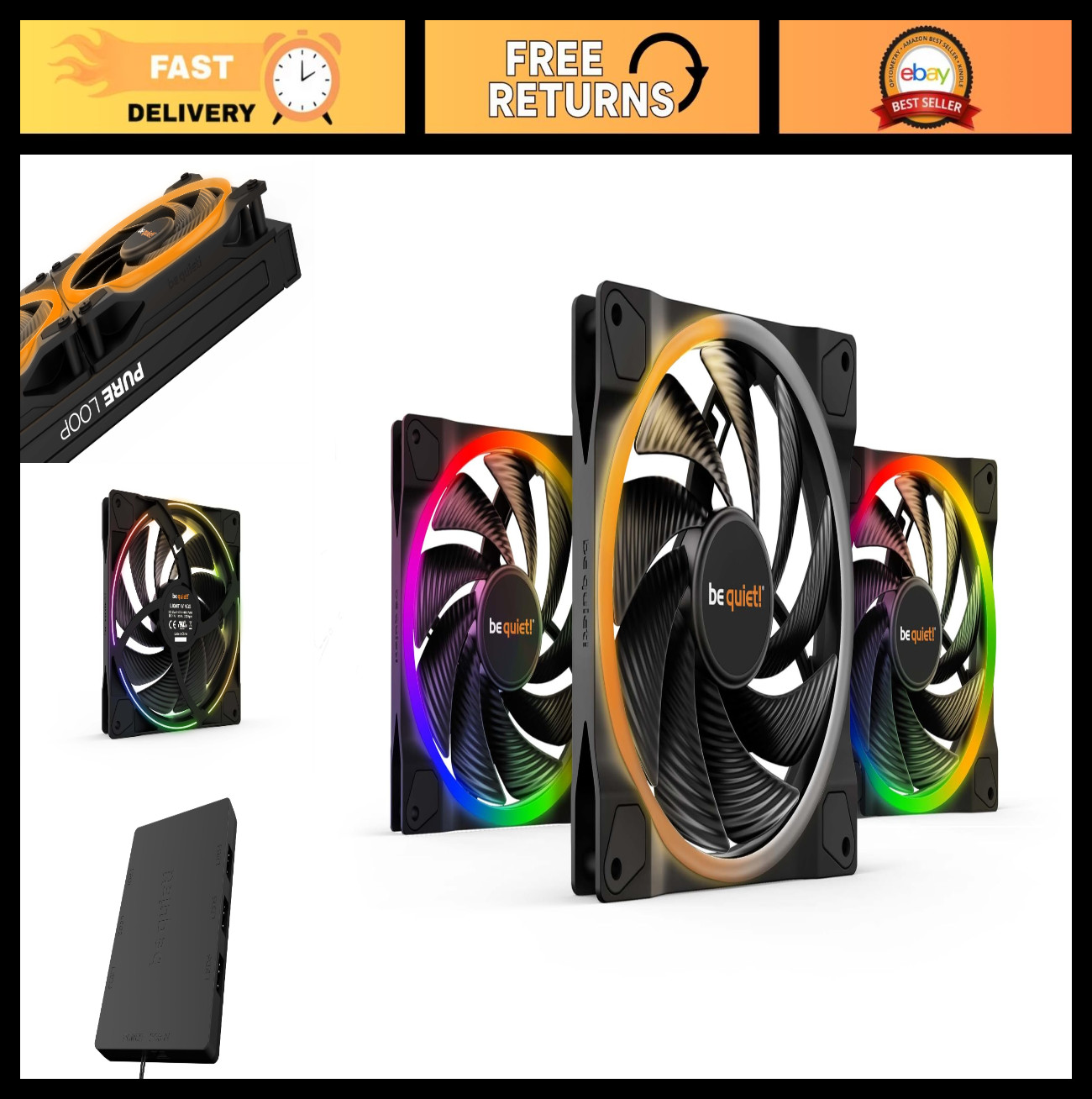 Light Wings 140mm PWM High Speed Low Noise Premium ARGB Cooling Fan, 4-Pin