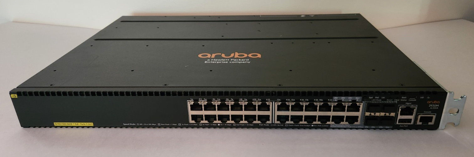 HPE Aruba JL320A 2930M 24G PoE+ Switch w/ Power Supply - 2