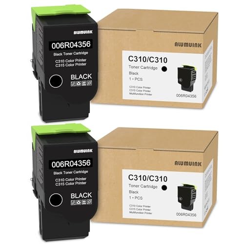 [2-Pack] C310 C315 Black Toner Cartridge for Xerox 006R04356 Printer (3200 Page)