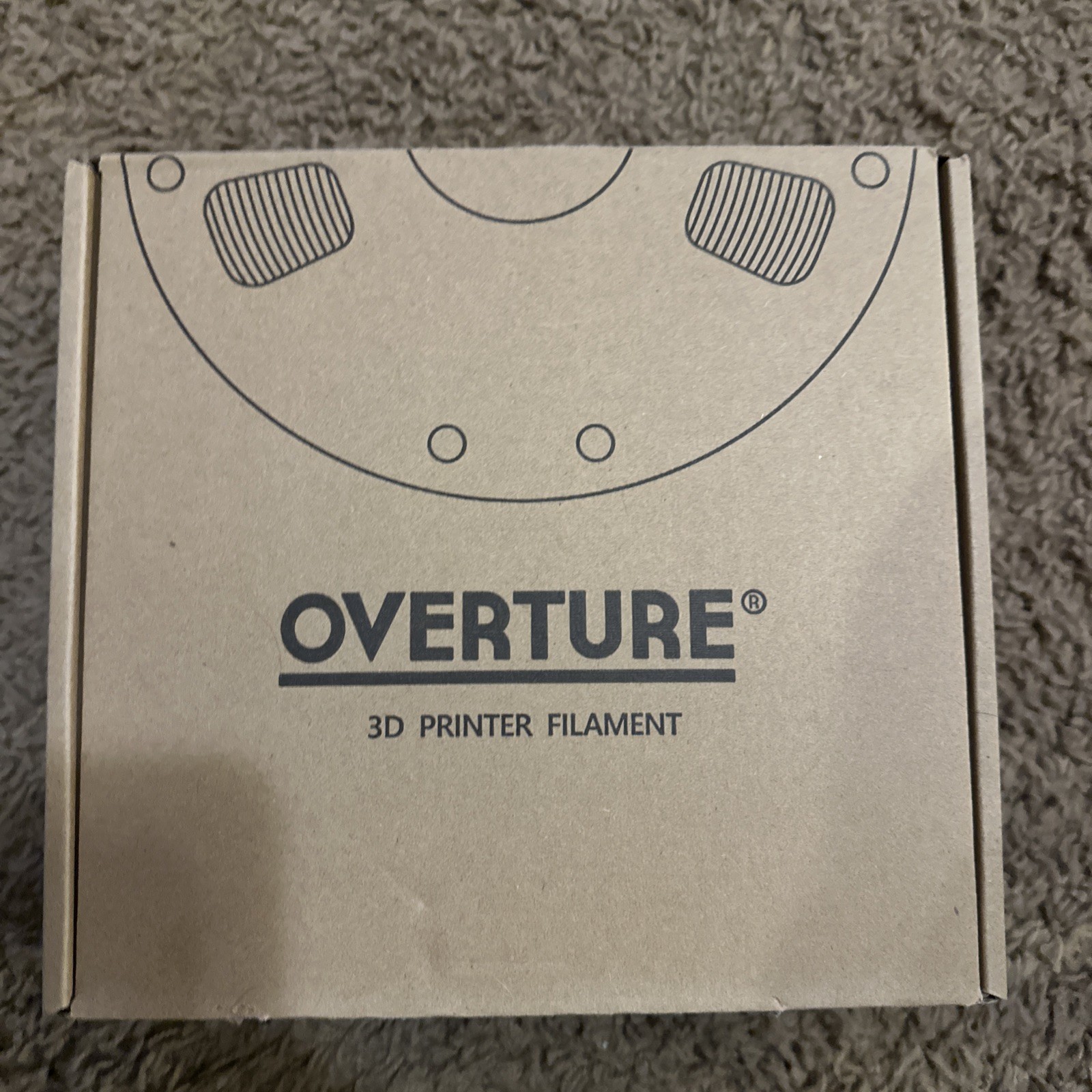 overture PLA 3D printer filament space grey