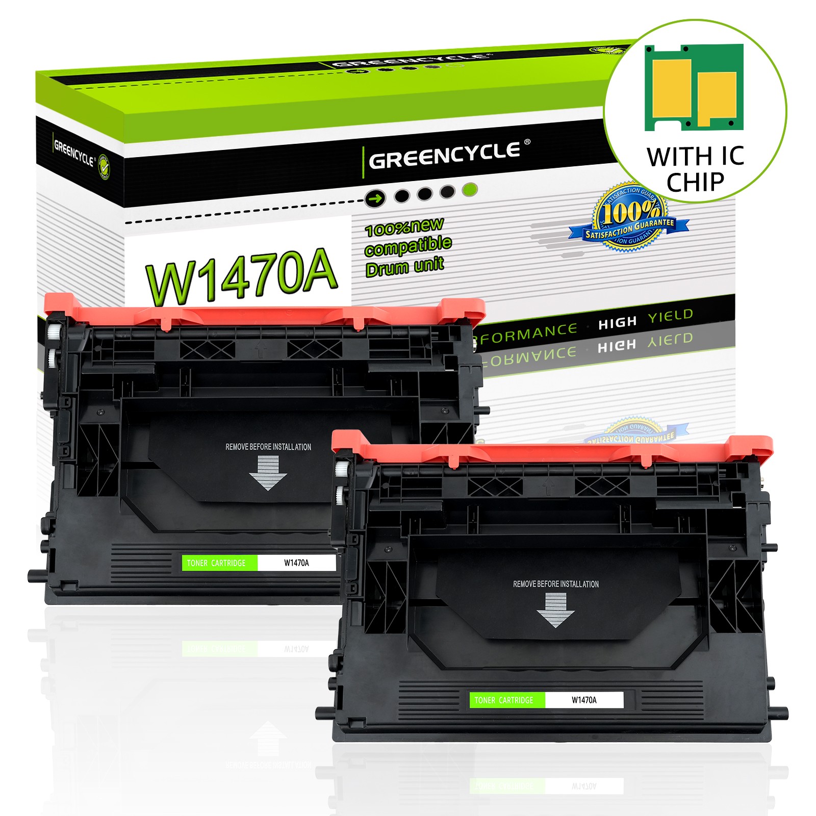 2PK W1470A 147A Toner Cartridge with NEW CHIP for HP LaserJet M610n M611x M612dn