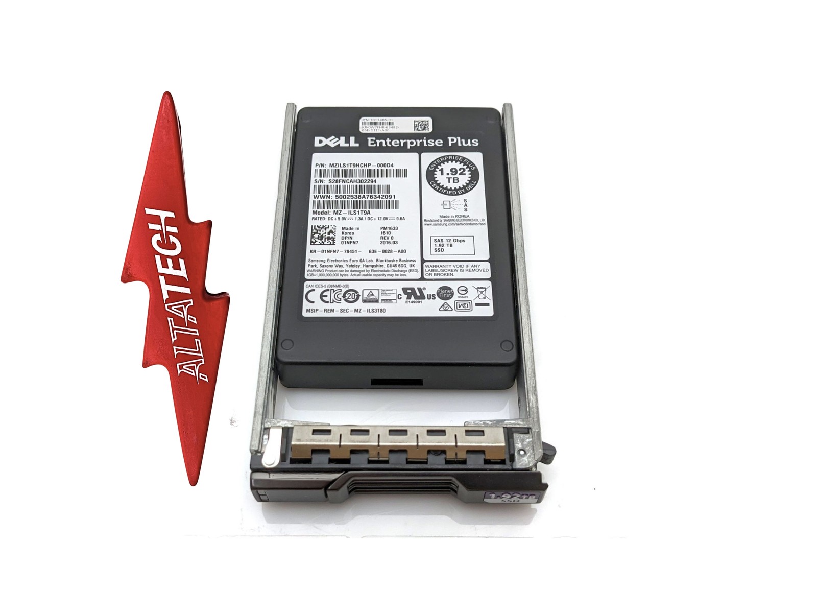 Dell 1NFN7 Compellent 1.92TB SSD SAS 2.5 12G RI Samsung MZILS1T9HCHP-000D4