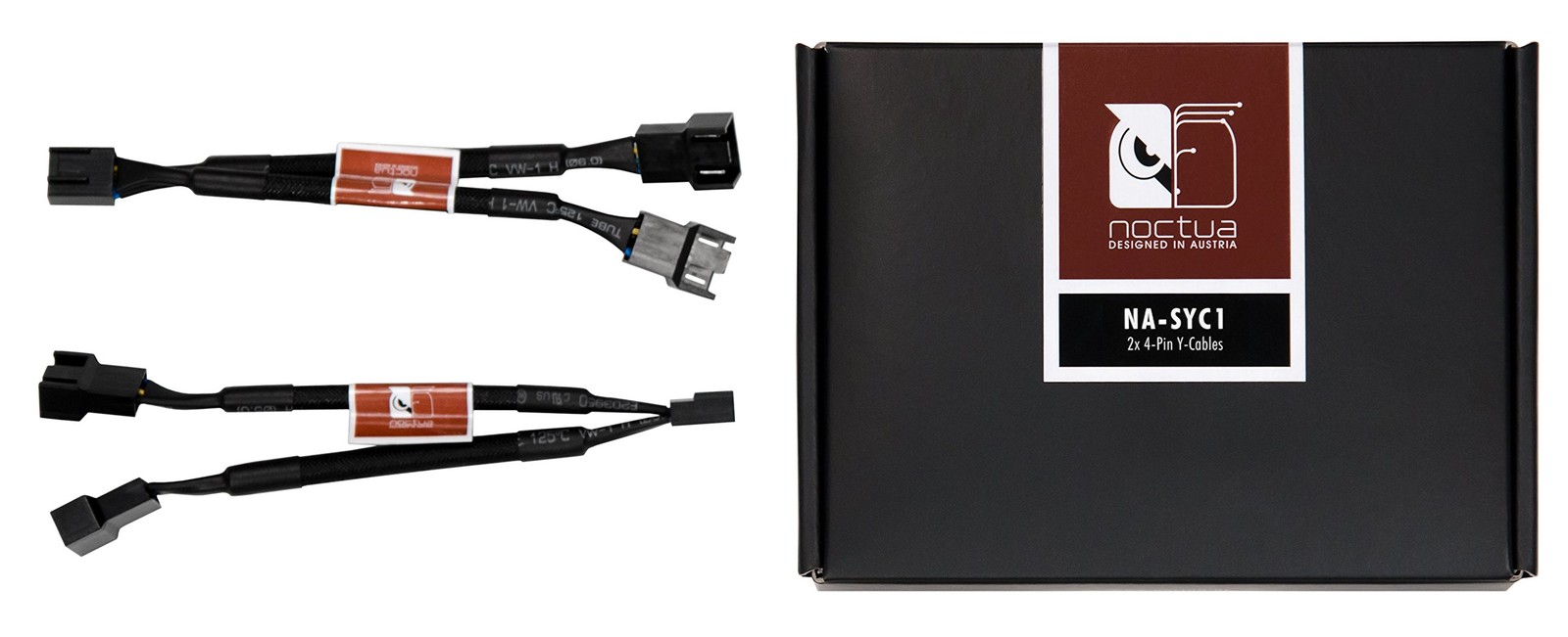 Noctua NA-SYC1, 2-Way PC Fan Splitter 2-Pack 4 Pin PWM, Black