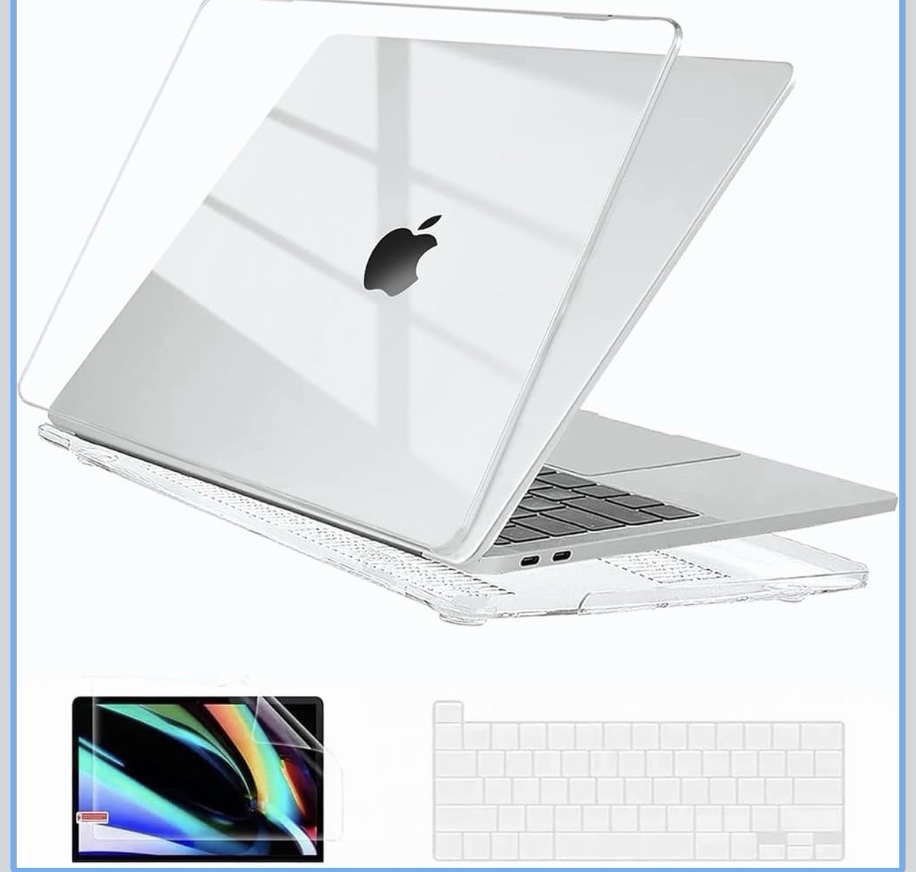 EooCoo Crystal Case for MacBook Pro 13-inch M2 M1 2022-2016 Durable Hard Shell