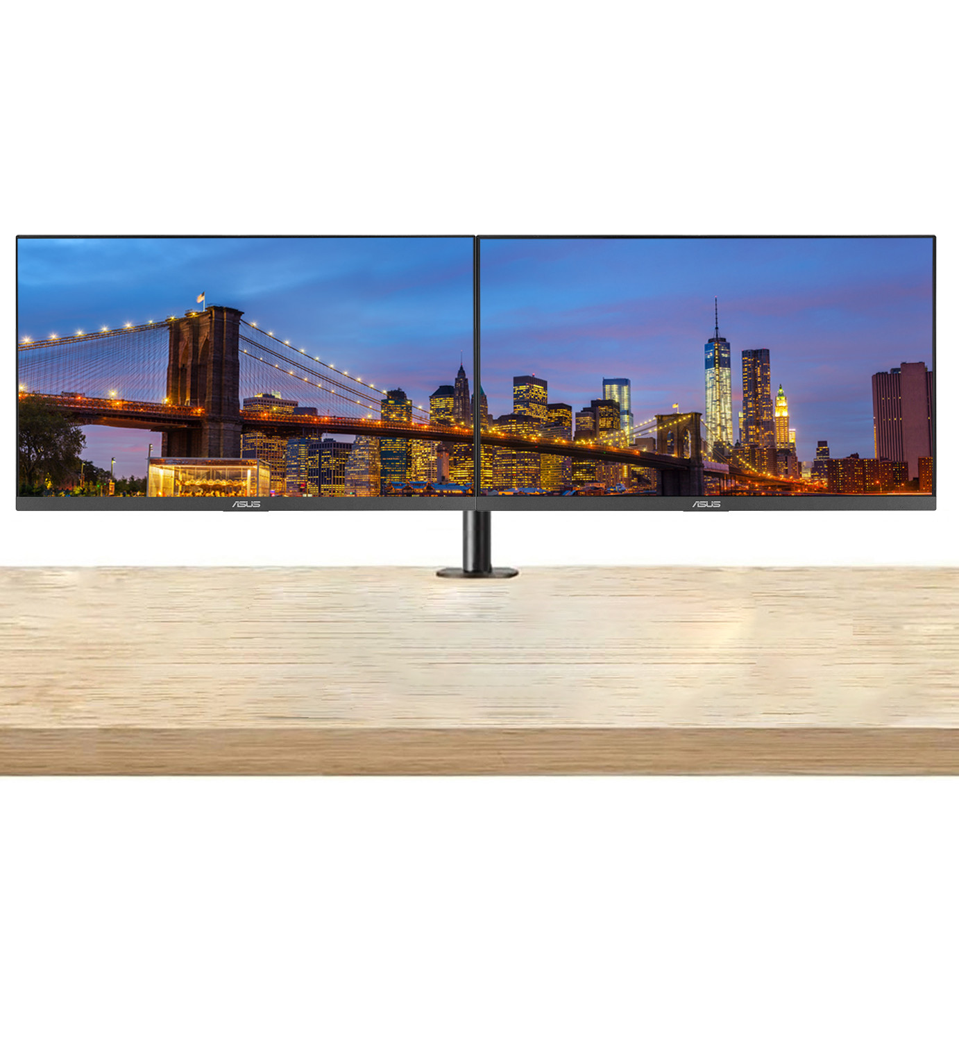 Asus VA24EHF 24-inch LCD Frameless Monitor, 2-Pack Bundle, Dual Monitor Stand