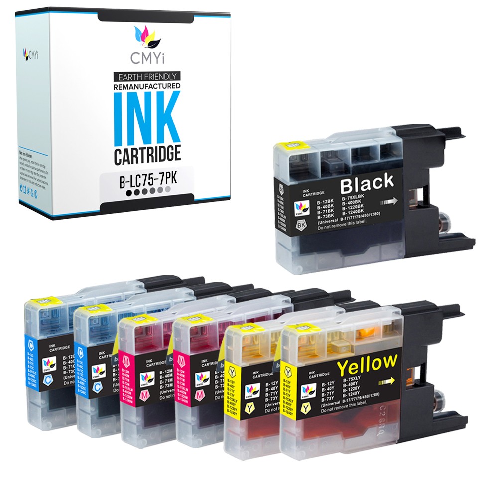 CMYi 7PK Compatible LC75 Ink Cartridges fits Brother DCP-J725DW J925DW MFC-J280W