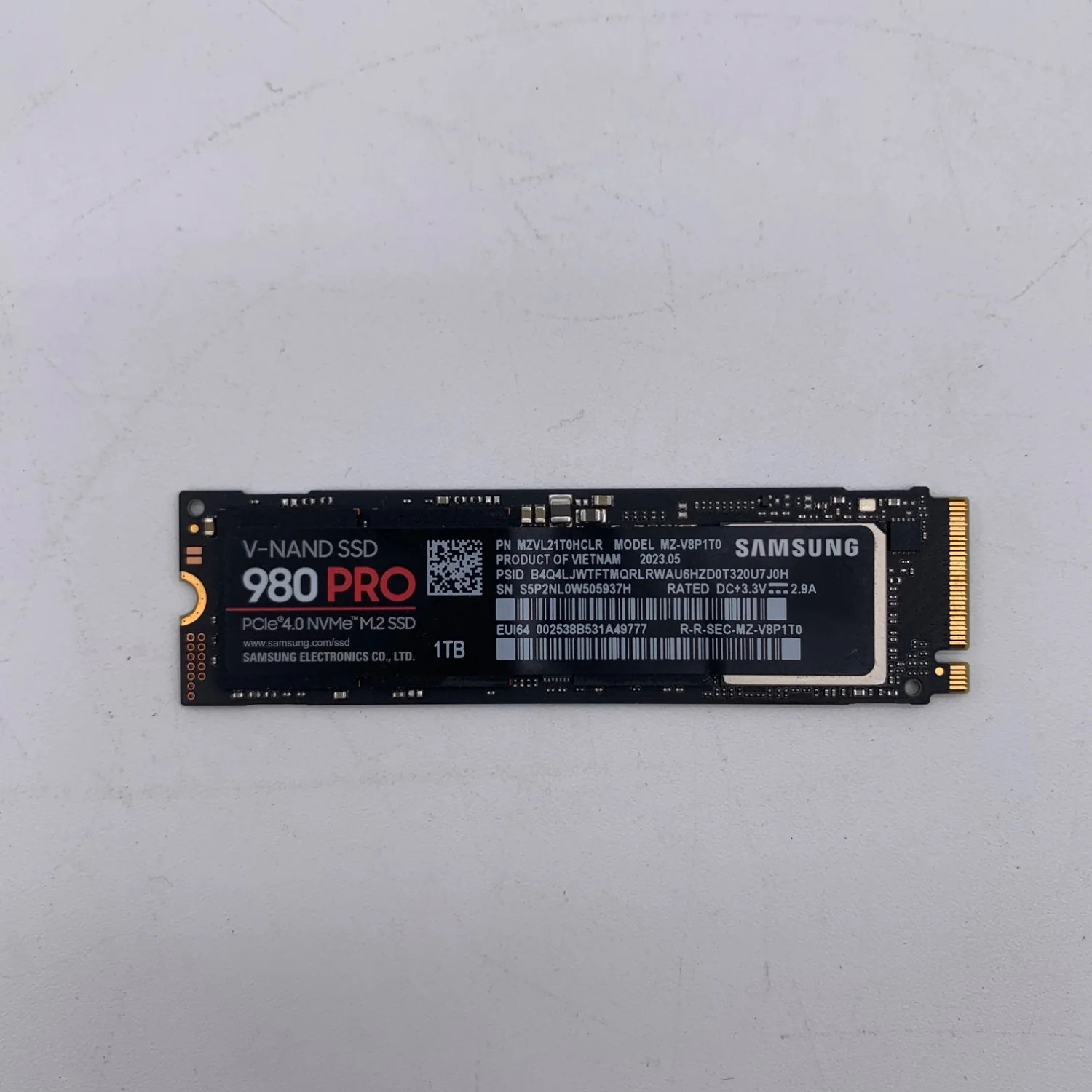 Samsung 2280mm 980 Pro 1TB M.2 NVMe Gen 4.0 x 4 SSD MZ-V8P1T0