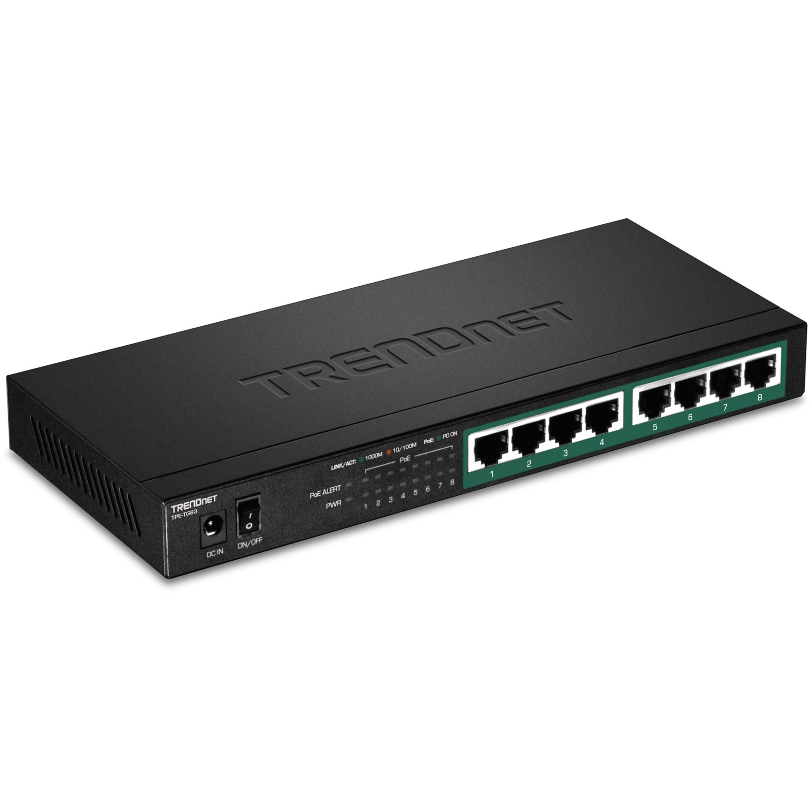 8-Port Gigabit PoE+ Switch, 65W PoE Power Budget, 16Gbps Switching Capacity, ...