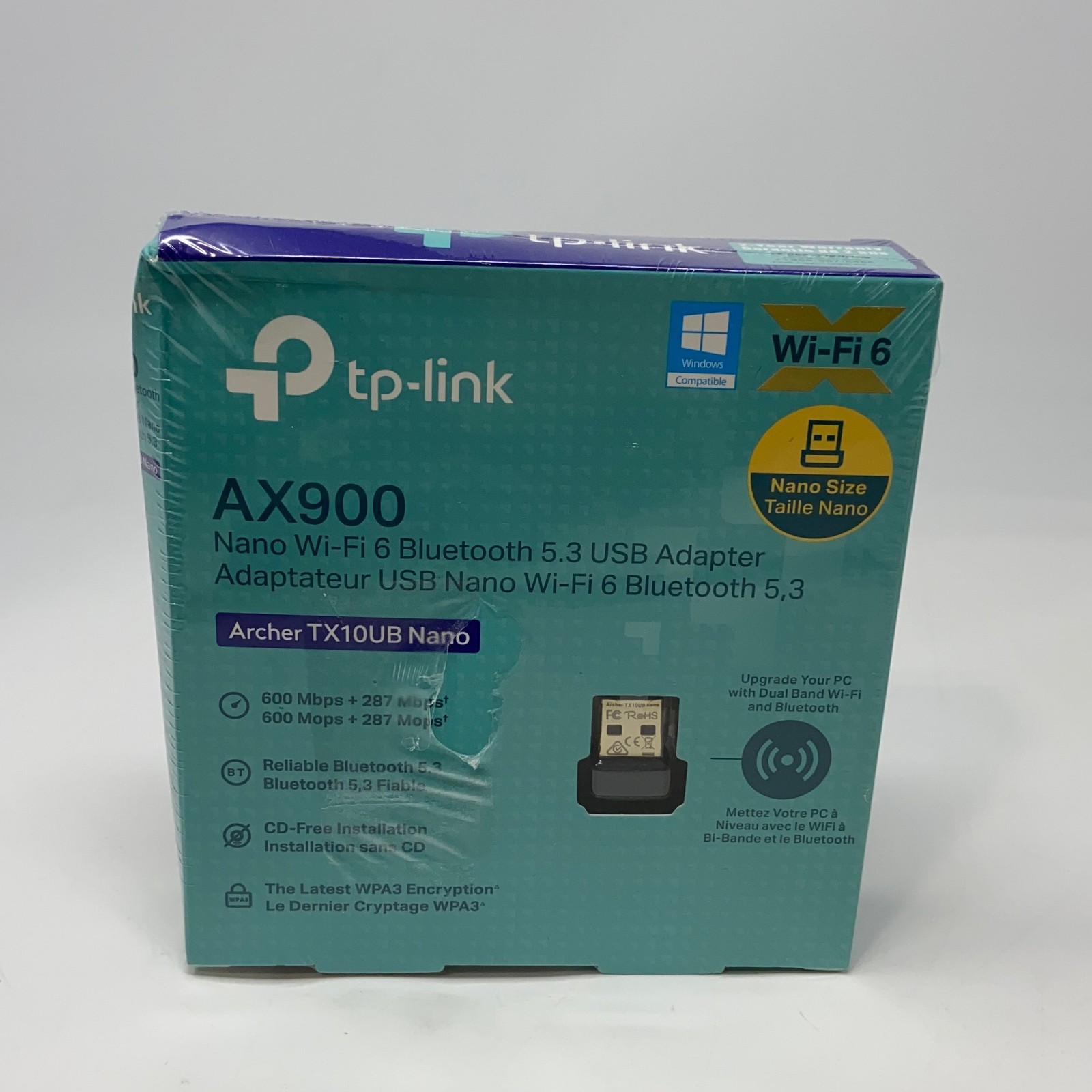 TP-Link Archer TX10UB Nano AX900 Wi-Fi 6 + BT 5.3 USB Adapter Black