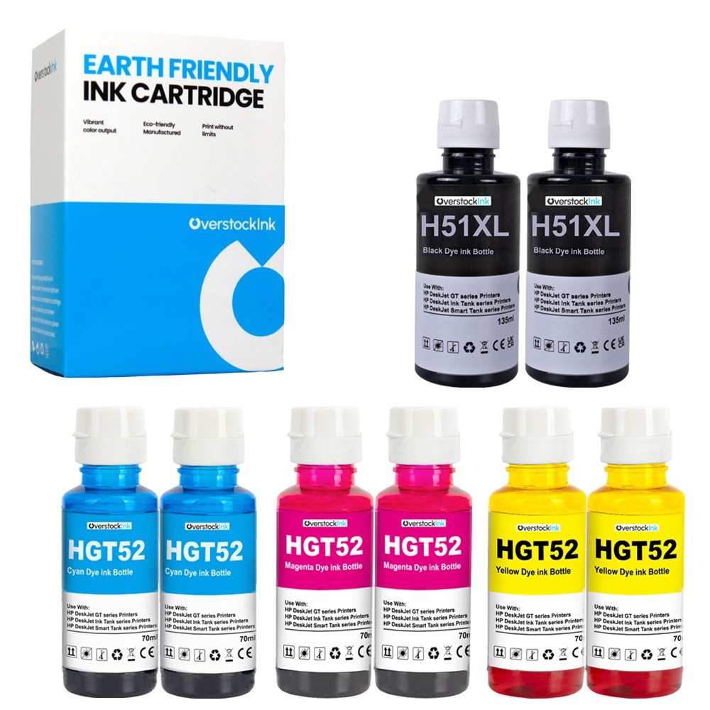 OSI Compatible 8X GT51XL GT52 Printer Ink Bottles Combo fits HP Ink Tank 415 416