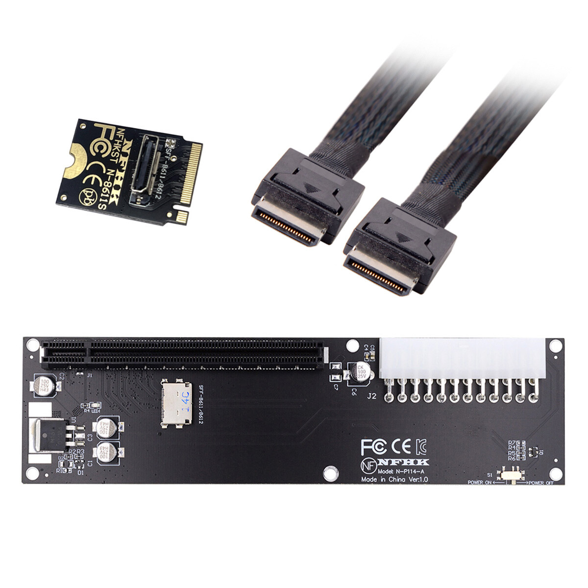 CY M.2 M-key PCI-E 3.0 to Oculink SFF-8612 Adapter for GPD WIN Max2 Card & SSD