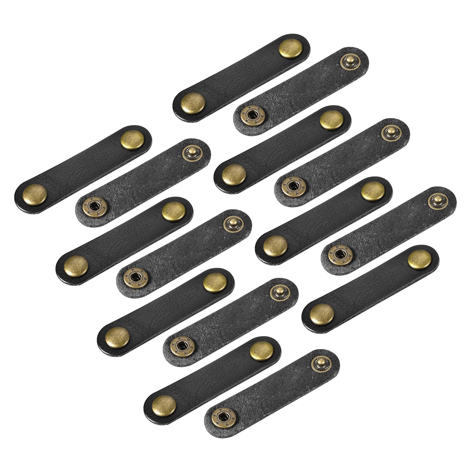 Pack of 15 Leather Cable Straps Cord Organizer 63x16mm Portable Cable Leather...
