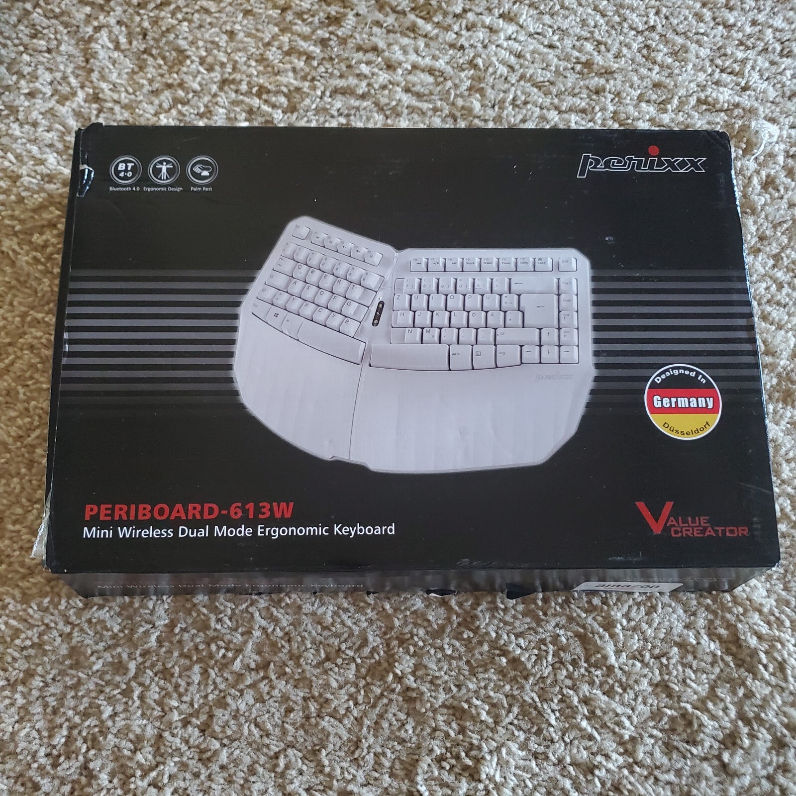 Perixx PERIBOARD-613W, Mini Wireless Ergonomic Split Keyboard 2.4G & Bluetooth