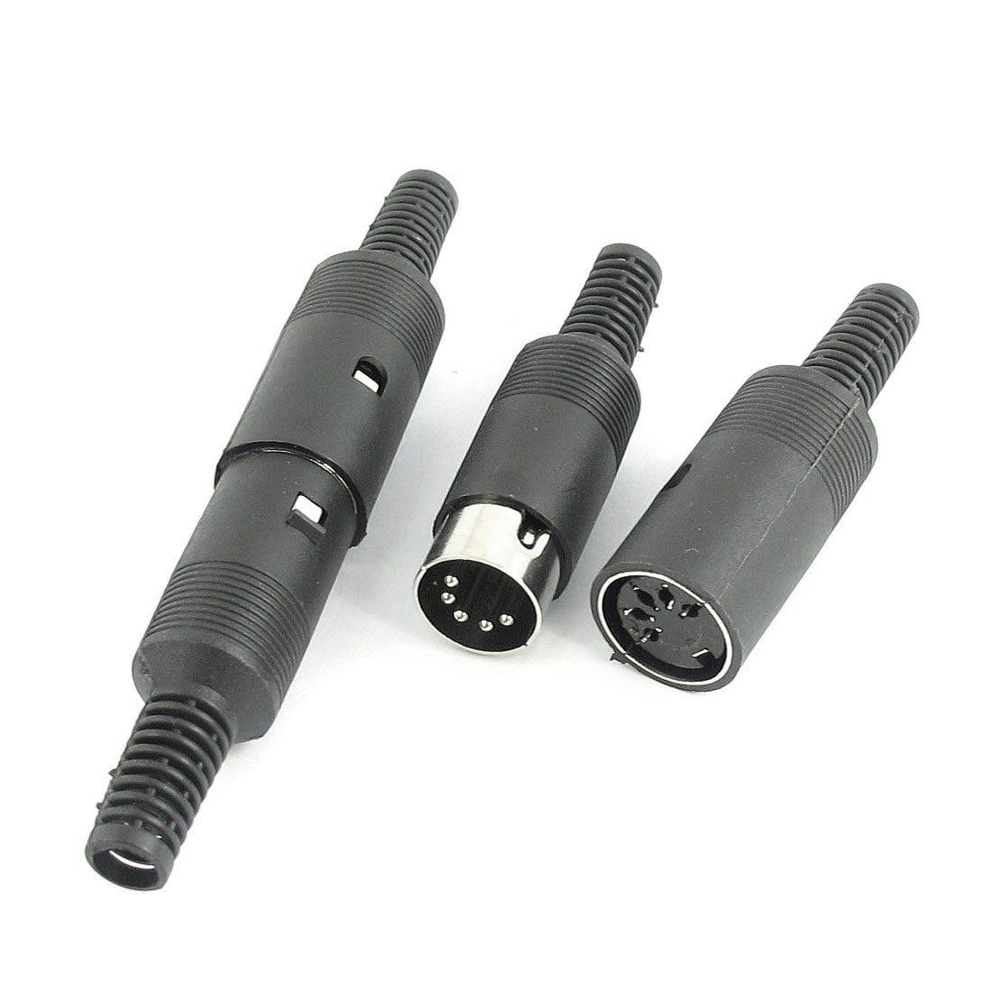 2Pairs 5-Pin Male to Female DIN Socket Connector Adapter 6mm Dia