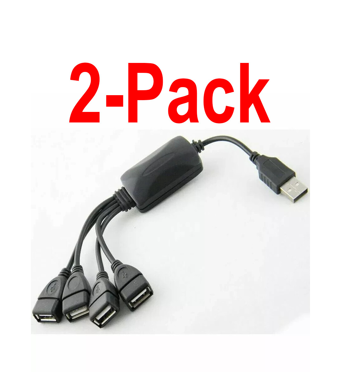 1 to 4 Splitter USB 2.0 Y Splitter Cable (2-Pack)
