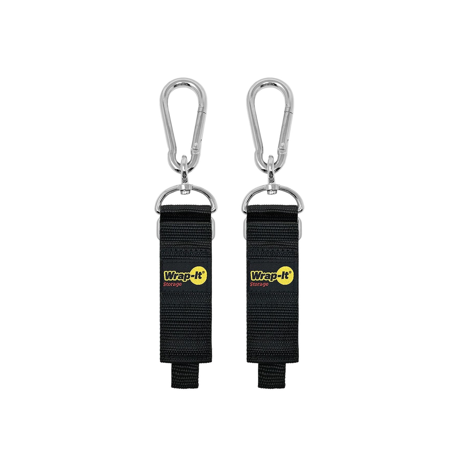 2 PCS Hook n Hang Straps 12 Inch Black Carabiner Cord Garden Hose Holder