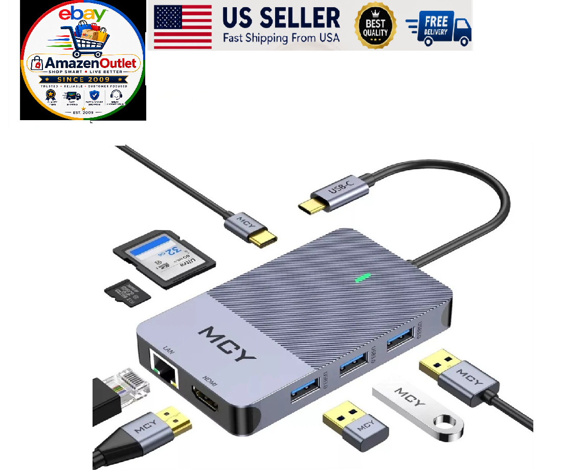 NEW MCY 8-in-1 Laptop Docking Station USB C Hub with 4K HDMI