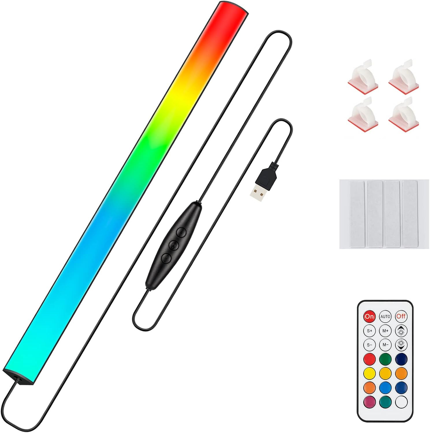Under Monitor RGB Light Bar, LED Light for Desk Gaming Setup, USB Powered