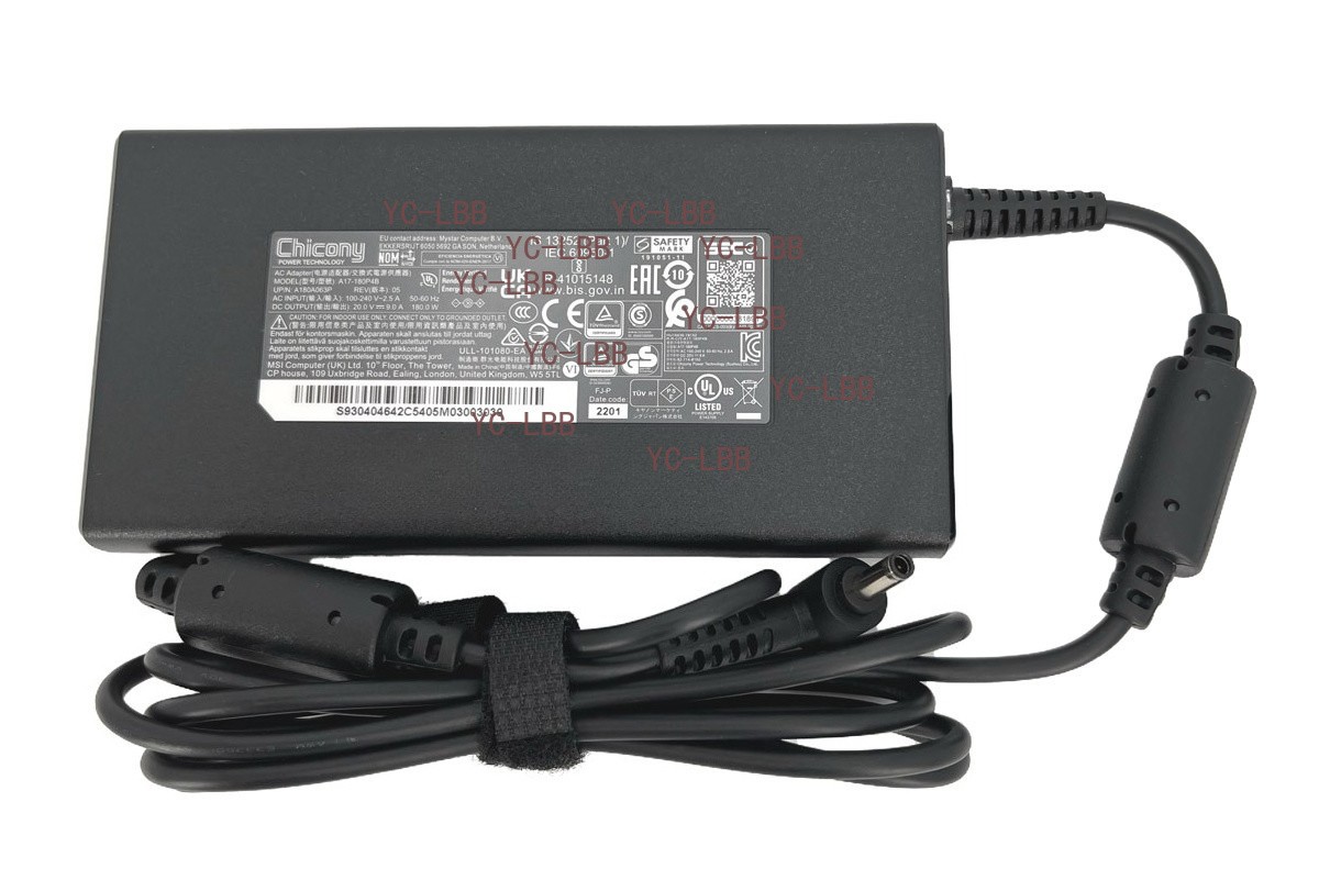 Genuine Chicony 180W AC Adapter Charger For MSI Crosshair 17 A11UEK-066 20V 9A