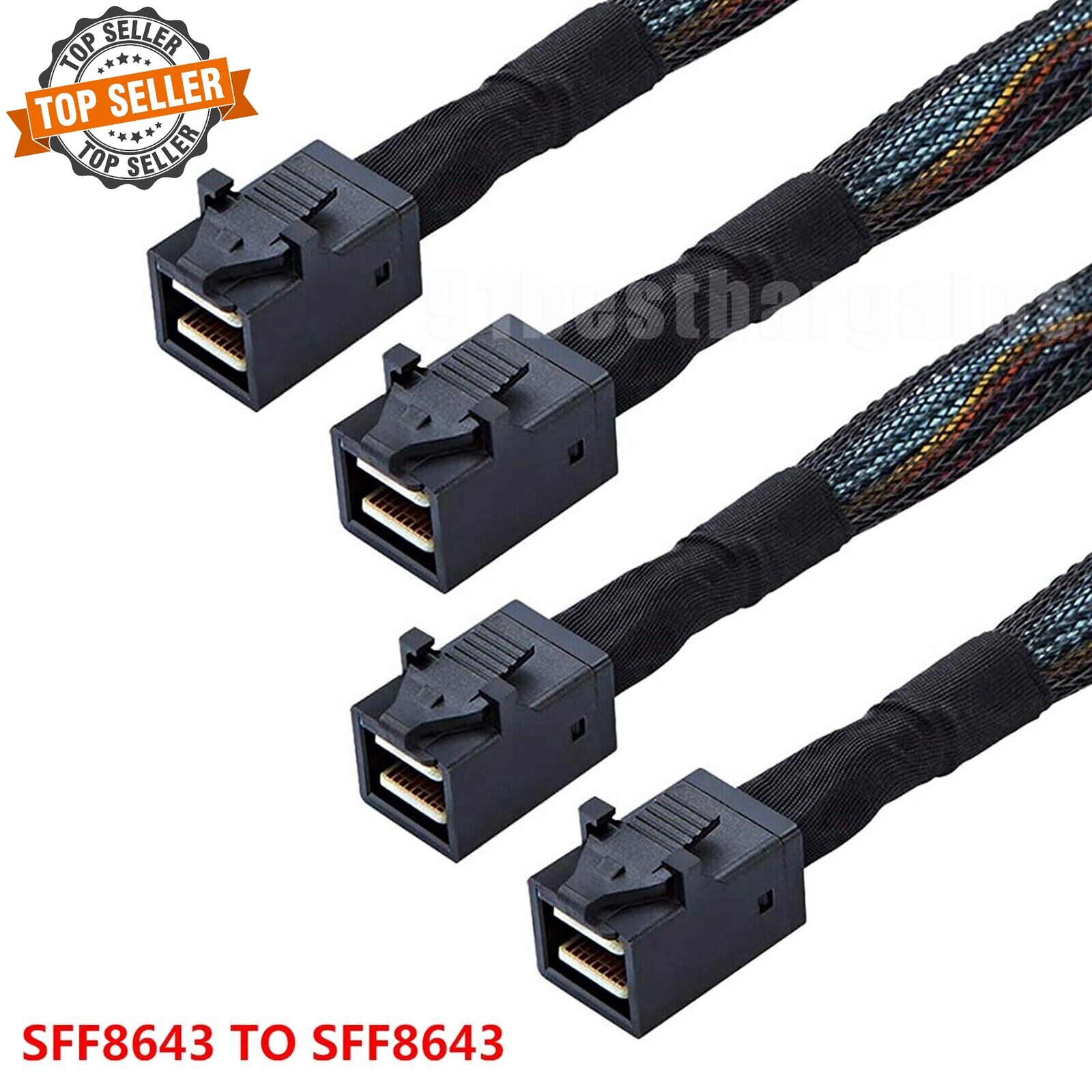 2Packs 12G Internal Mini SAS HD SFF-8643 to SFF-8643 Cable 100-Ohm 0.5M/1M